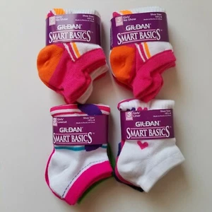 12 Pairs Girls No Show Socks 5 Shoe Size 10.5-4 White Multicolor Solid & Pattern - Picture 1 of 10