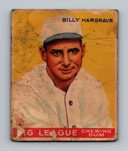 1933 Goudey #172 Billy Hargrave NIEDRIGE QUALITÄT Vintage Baseballkarte - Bild 1 von 2