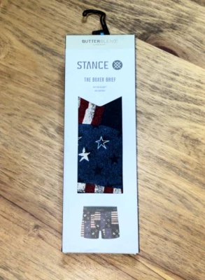 Calzoncillo boxer modal Stance para hombre talla pequeña estampado de bandera de EE. UU. valiente Foto 1 de 4