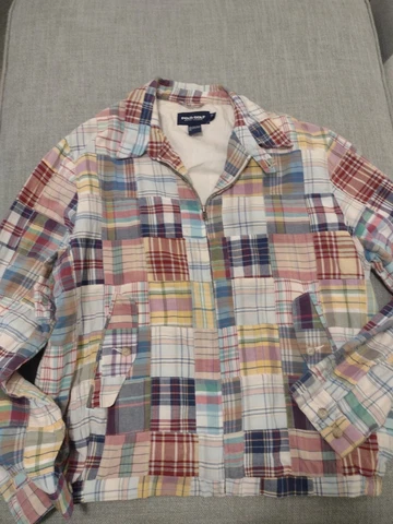 Patch work  Jacket Blue white Red L  - POLO GOLF Ralph Lauren NICE Cover