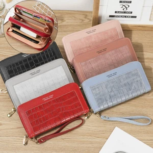 Women's Leather Clutch Bag Large-capacity Zipper Wallet ID Card Holder Purse US - Picture 1 of 16