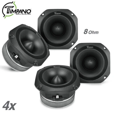 4x Timpano 1800 vatios 4" PRO Audio Super Car Bullet Tweeters TPT-ST25 NEGRO 8 ohmios Foto 1 de 4