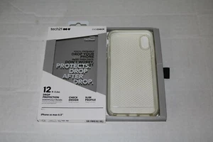 Funda para teléfono Tech21 iPhone XS Max 6,5" transparente/blanca con protección FlexShock 12' - Imagen 1 de 8