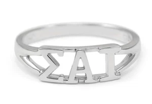 Sigma Alpha Iota Sterling Silver Ring with Greek Cut out Letters | New!!!** - Picture 1 of 1