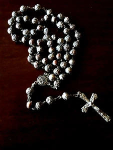 CHAPELET en metal PERLES forme roses #ROSARY PEARL - Picture 1 of 7
