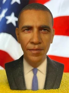 3D Printed Color President Barack Obama Bust Statue President Collectible 3 Inch - Picture 1 of 6