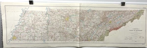 Large USGS Tennessee State Map Poster  20" x 64” 1973 Nashville Dept Interior - Picture 1 of 9