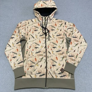 Burton Durable Goods Dry Ride Fishing Fish Lure Men’s Hoodie Zip Up Size Medium - Picture 1 of 10