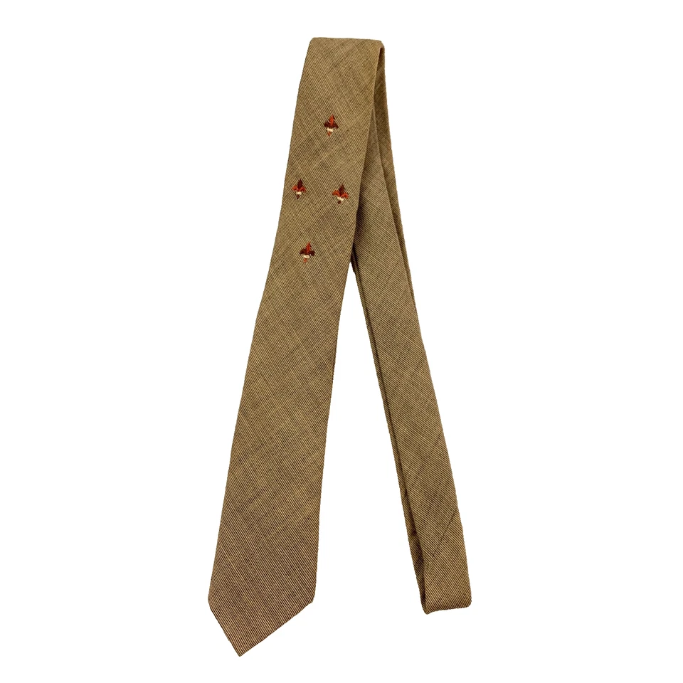 Vintage 50s 60s Embroidered Mad Men Mens Tie 56 x 2" - Image 1 of 4