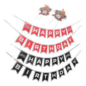 4 Stück Karierte Fahnen Party Gastgeschenke Auto Motiv Geburtstag Deko - Bild 1 von 12