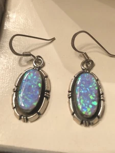 PENDIENTES COLGANTES ÓPALO PLATA ESTERLINA  - Imagen 1 de 7