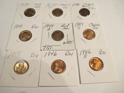 18 Different Uncirculated Lincoln Cents Starting 1937 - Image 1 of 2