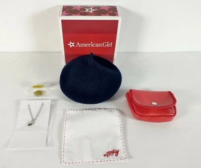 American Girl Molly's Meet Accessories 2013 Beret Bag Penny Hankie Locket - Image 1 of 4