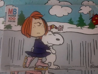 Vintage 1978 Milton Bradley Peanuts IceSkating 100 Piece Jigsaw Puzzle COMPLETE - Image 1 of 4