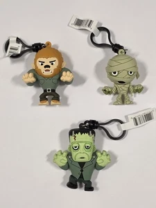 Universal Monsters Figurine Sac Clip Lot de 3 Frankenstein Wolfman Mummy  - Photo 1/3