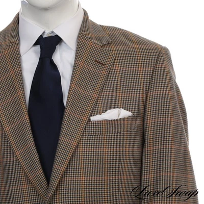 John W. Nordstrom 100% Loro Piana Cashmere Brown Multi Checked Blazer Jacket 44 - Image 1 of 4
