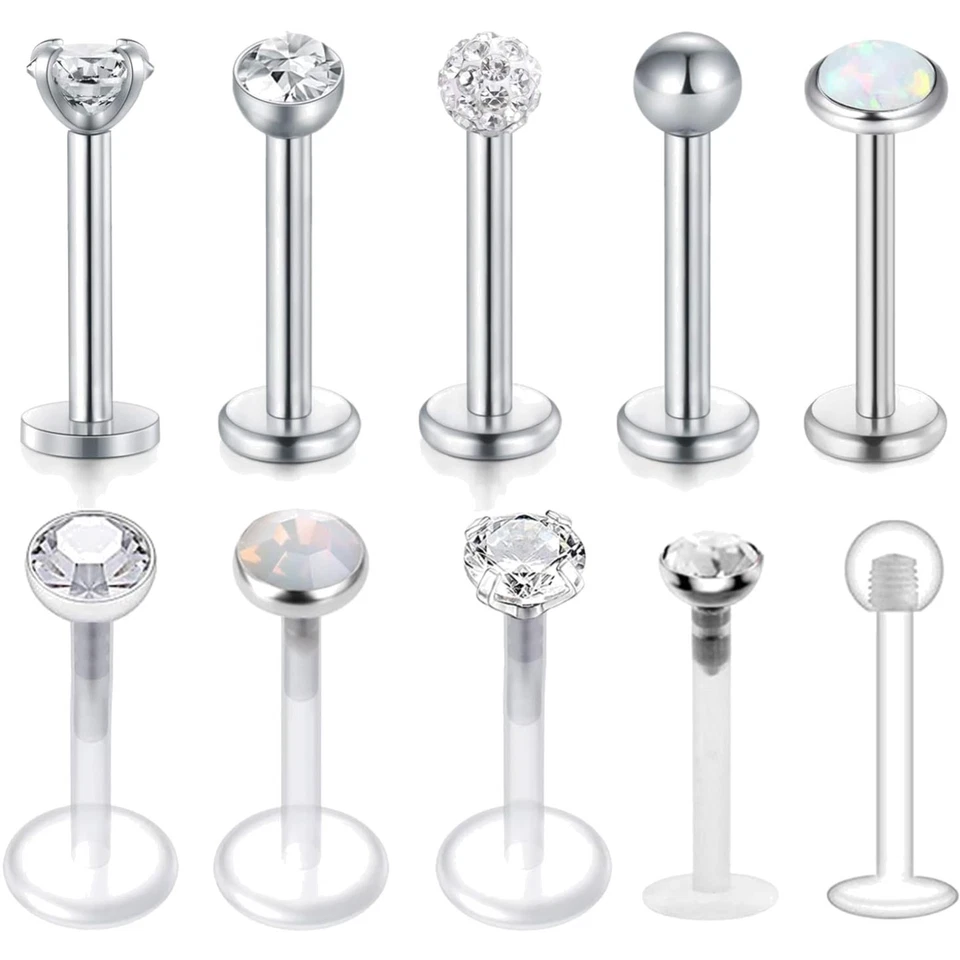 Piercing, Labret, Helix, Tragus, Conch, Ohrstecker, 16G, Acryl, Edelstahl, 10... - Bild 1 von 1