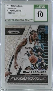 2017-18 PANINI PRIZM FUNDAMENTALS KAWHI LEONARD FAST BREAK CSG GRADED 10 CARD - Picture 1 of 1