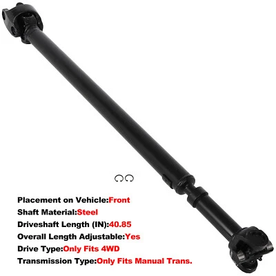 Eje de transmisión delantero para Jeep Wrangler 1998 1999 2000-2002 TJ 4,0 L transmisión manual 4x4 Foto 1 de 4