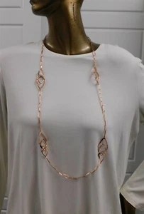 New Alexis Bittar Rose Gold Crystal Long Necklace - Picture 1 of 5