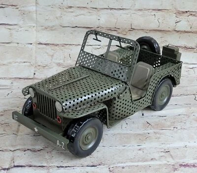 Antigua Reproducción Metal Artesanal Hierro Hecho a Mano Modelo Jeep Vintage Coche del Ejército OFERTA Foto 1 de 4