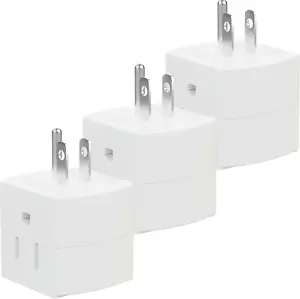 3 Outlet Wall Adapter, 90 Degree 3 Way Plug Adapter Cube Tap, 3 Prong Multi - Picture 1 of 6