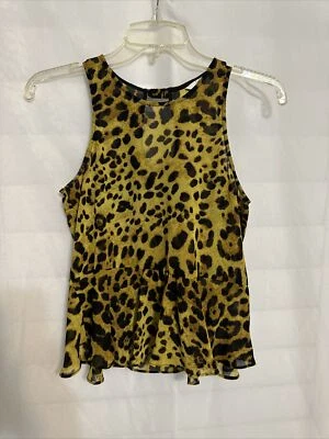 Dolce Vita Women's Size Small Animal Print Tank Sleeveless Blouse Sheer - Image 1 of 4