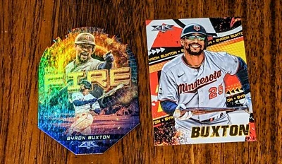 2022 Topps Fire BYRON BUXTON On Fire Die Cut  Hobby INSERT  TWINS #EF-27 + BASE - Image 1 of 2