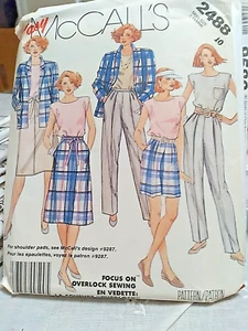 McCall’s 2488 Women’s Vintage Wardrobe Pattern Size 10 Uncut 1985 - Picture 1 of 3