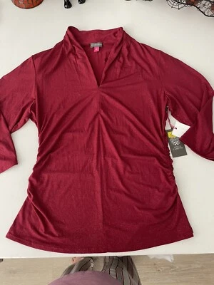 Blusa Vince Camuto Feminina XL Iridescente Férias Glam Vinho Borgonha - Imagem 1 de 4