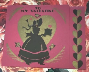 LOVELY Vintage 1920s / 1930s Art Deco VALENTINE'S DAY CARD - Picture 1 of 3