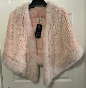 Brisa Collection Pink Rabbit & Fox Hair Wrap/Shawl. NWT - Picture 1 of 7