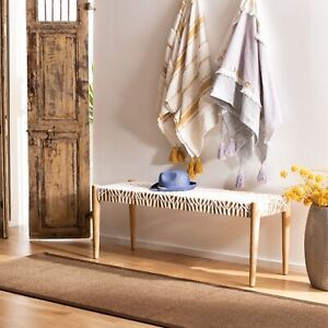 SAFAVIEH Bandelier Wood and Leather Bench. - 47" W x 16" D x