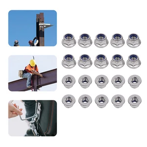 Inserto flangia M8 dadi di sicurezza 20 pz acciaio inox dadi di sicurezza esagonali - Foto 1 di 13