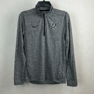 Nike San Antonio Spurs Pullover Quarter 1/4 Zip Girls Sz Large NBA Gray Lightwei - Picture 1 of 9