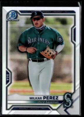 2021 Bowman Chrome Draft Refractor #BDC-117 Milkar Perez - Image 1 of 2
