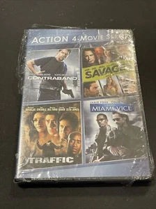 Four Feature Films: Contraband, Savages, Traffic and Miami Vice DVD 3 Disc Set  - Picture 1 of 6