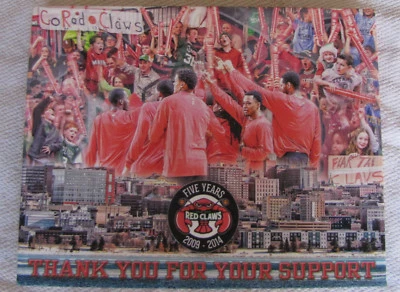 Холщовый принт Maine Red Claws NBA G-League 2009-2014 5th Anniversary 11 by 14 дюймов - Изображение 1 из 4