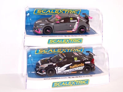 Scalextric C4297 + C4317 Honda Civic Type R - BTCC 2021 - Slotcars 1:32