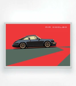 Porsche 964 Outlaw Magnus walker wheels. Art Paper Poster 24" x 36" - Imagen 1 de 1