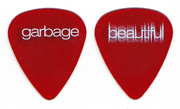 Garbage Shirley Manson Clear Dark Red Guitar Pick - 2001 Beautiful Garbage Tour - Image 1 of 1