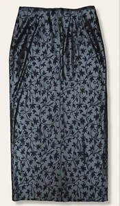 JS Collections Long Skirt Beaded Black Floral Lined Side Slit Size 12 - Picture 1 of 5