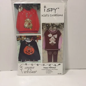 Happy Holidays Applique Pattern Pumpkin Reindeer Bunny Caught Up in Stitches - Picture 1 of 3