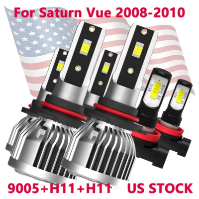 9005 H11 H11 For Saturn Vue 2008-2010 LED Headlight Fog Light Bulbs Kit - Image 1 of 4