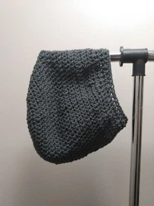 Serenity and Luxe | Charcoal Gray Mesh Crochet Rasta Tam Drawstring opt. | Large - Picture 1 of 2