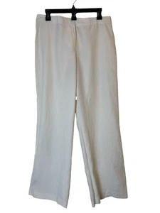 Tommy Bahama Hose Trousers Größe 12 Beige Seide Leinen Weites Bein Minimalistisch - Bild 1 von 9