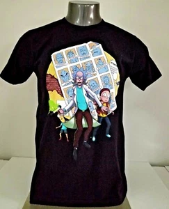 HOT TOPIC RICK & MORTY Schwarz Medium T-Shirt Brandneu + Neu Bonus Rick Face Patch  - Bild 1 von 6