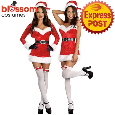 K31 Santa Claus Babe Christmas Helper Fancy Dress Up Costume Xmas Party & Hat - image 1 of 3