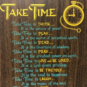 Vintage Wandrelief Nimm dir Zeit Gedicht - Bild 1 von 8