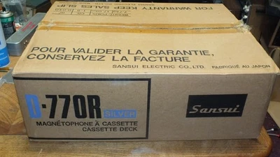 SANSUI D-770R PRATA Raro Premium Vintage Deck de Cassete Estéreo Funcionando com Caixa - Imagem 1 de 4